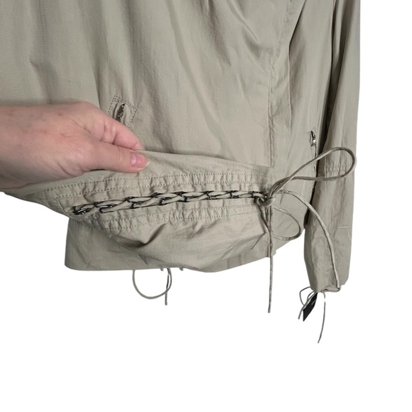 DKNY NWT Tan/Chino Moto style Cotton Blend Fall/Spring Jacket W/Lacing Details 8 - Picture 8 of 14